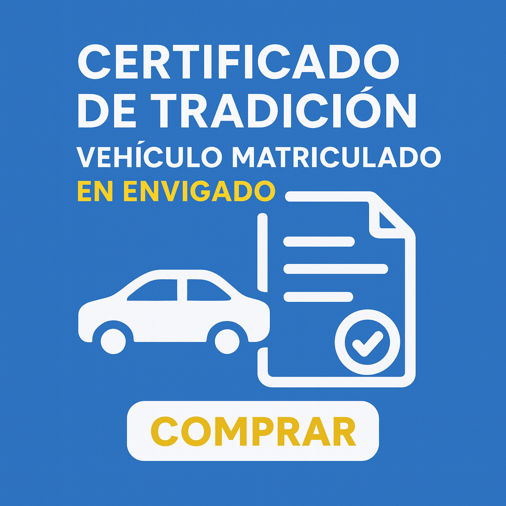 certificado tradición vehiculo Envigado