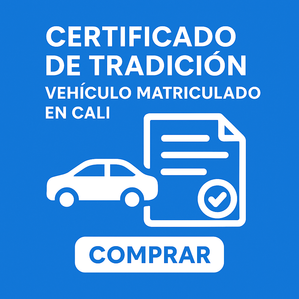 certificado tradicion vehiculo cali